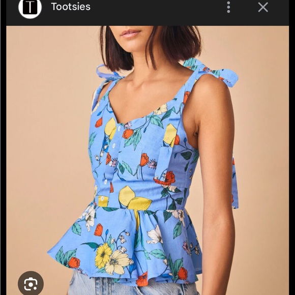 hunter belle Wylie Tie Shoulder Printed Top - Picture 2 of 6